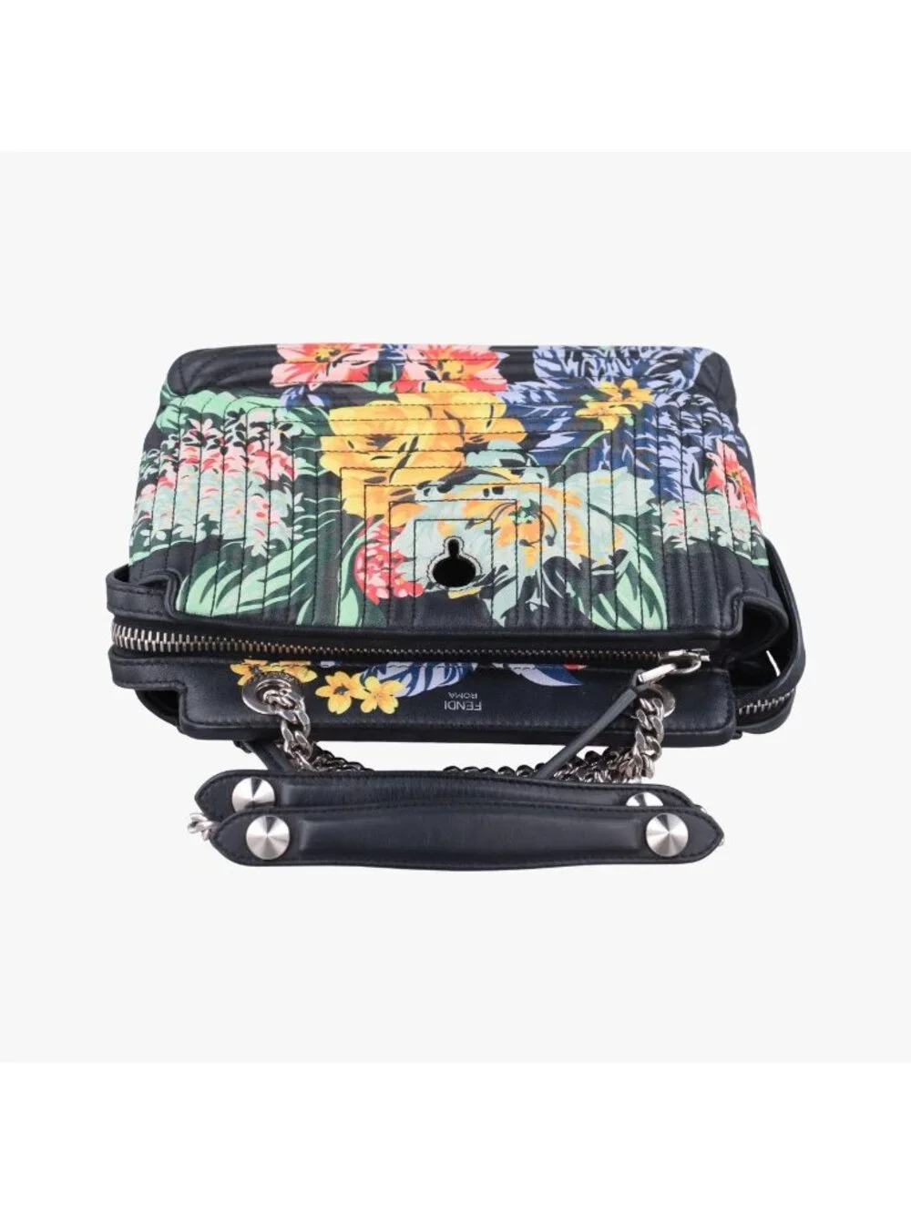 ★SOLD★ Fendi Com Click Small Black Multicolor Leather Messenger Bag - Picture 8 of 15